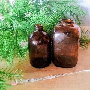 Elegant Brown Glass Vases Set